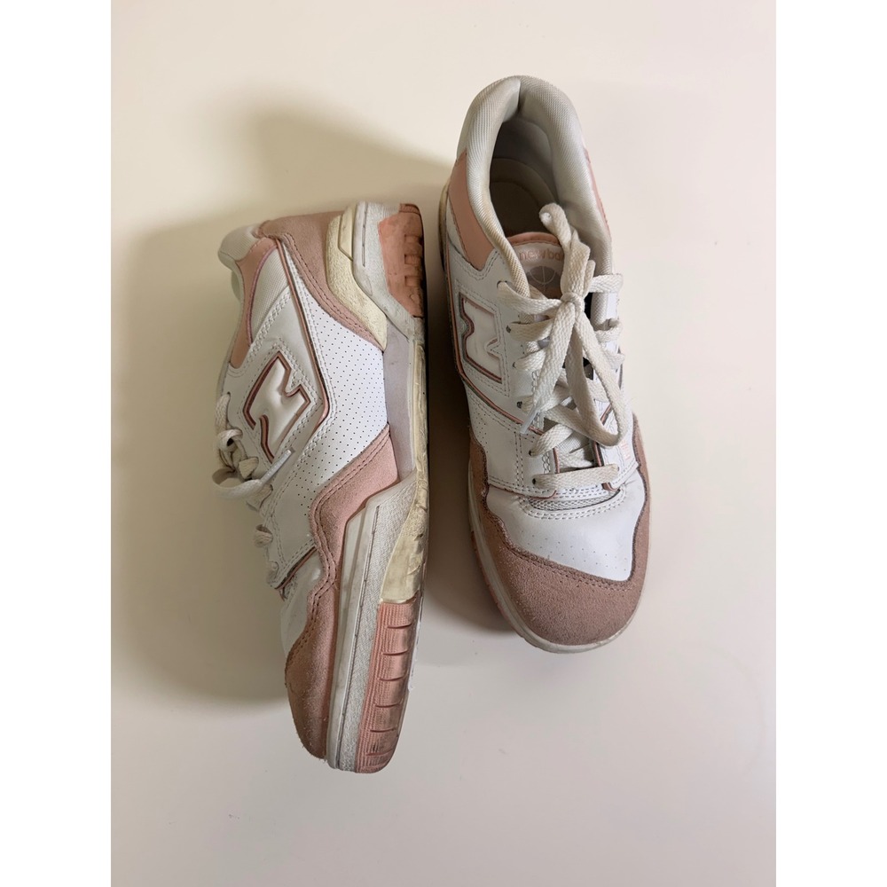 New Balance 550 Sneakers Womens 9.5‎ White Pink Excellent BBW550CD Low Top